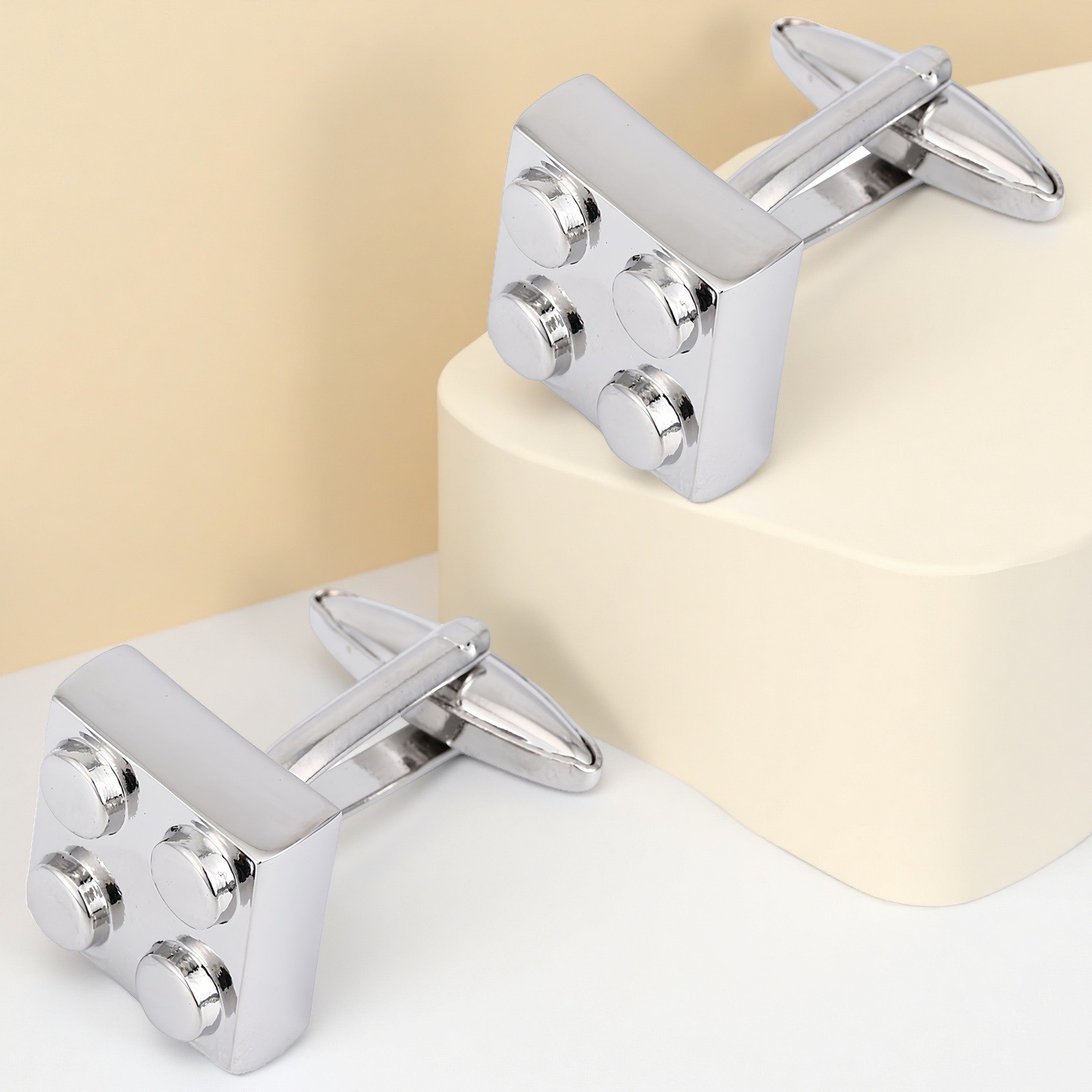 Tang Zegang Cufflinks [genuine] simple geometric cufflinks cuffnails men's French shirt cufflinks building blocks