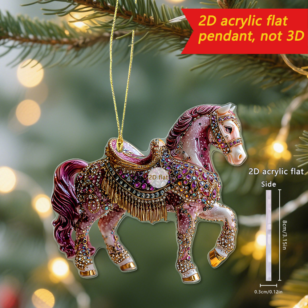 跨境爆款Ebony Horse Majesty2D平面亚克力装饰黑檀骏马装饰品挂