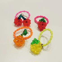 工廠店韓國東大門同款水晶水果手工編織兒童糖果色發圈 基礎皮筋