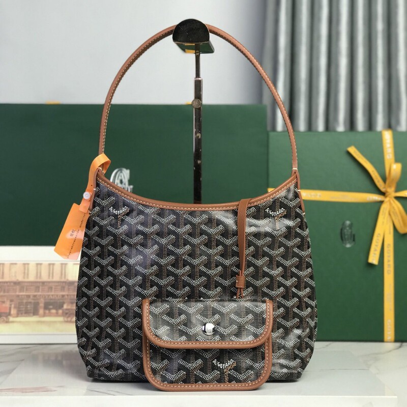 Goyard Mini Hobo New Style Dog Tooth Mini Shoulder Tote Bag Underarm Bag Genuine Leather Handbag Goyard Mini Hobo New Style Dog Tooth Mini Shoulder Tote Bag Underarm Bag Genuine Leather Handbag