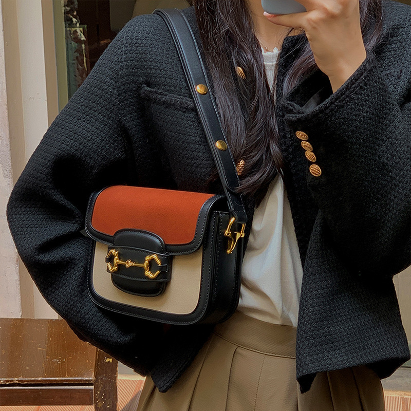 Morandi Color Matching Saddle Bag Retro Bag 2026 Autumn and Winter New Fashion Women's Bag Shoulder Bag Crossbody Bag Trendy Morandi Color Matching Saddle Bag Retro Bag 2026 Autumn and Winter New Fashion Women's Bag Shoulder Bag Crossbody Bag Trendy