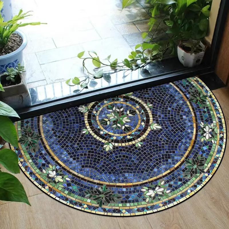 TEMU Amazon venta caliente transfronteriza tapete semicircular americano retro