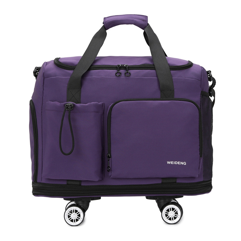 Bolsa de viaje plegable con ruedas de tela Oxford, gran capacidad, para viajes de negocios