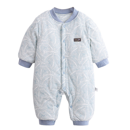 Newborn baby suit with cotton added for warmth, thick cotton clothing, baby cotton-lined jacket set, autumn and winter suit, winter outfit, outerwear sweater