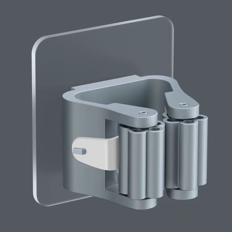 モップフック掛けラック穴なし壁掛け接着剤強力固定クリップスイーパークリップトイレモップ収納ラック|undefined