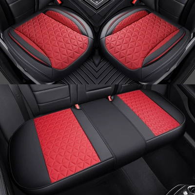all-inclusive four-season universal 3D — Seat cushion, seat cover - black-and-red-small-three-pieces-universal