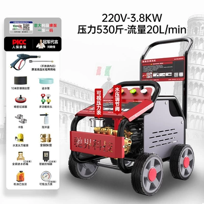 Black Cat High-Pressure Car Washer Car washing machine - enhanced-version-for-auto-repair-shop38kw-265kg-20lmin220v-10m-steel-wire-pipe