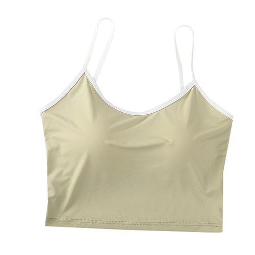 Manufacturer wholesale spring and summer new style ice ribbon chest pad beautiful back bra women's sports base underwear camisole wrap chest