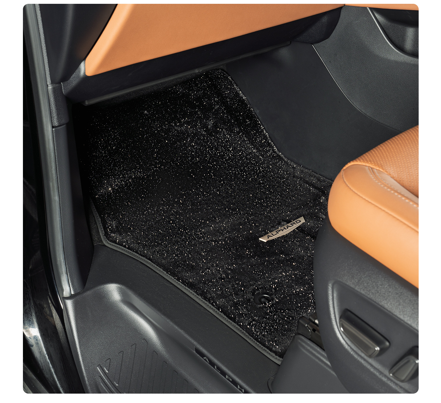 24-25 Models of Alphard Starry Sky Velvet Full Car Floor Mats, Alphard 40 Series Vellfire Dedicated Track Middle Row Carpet