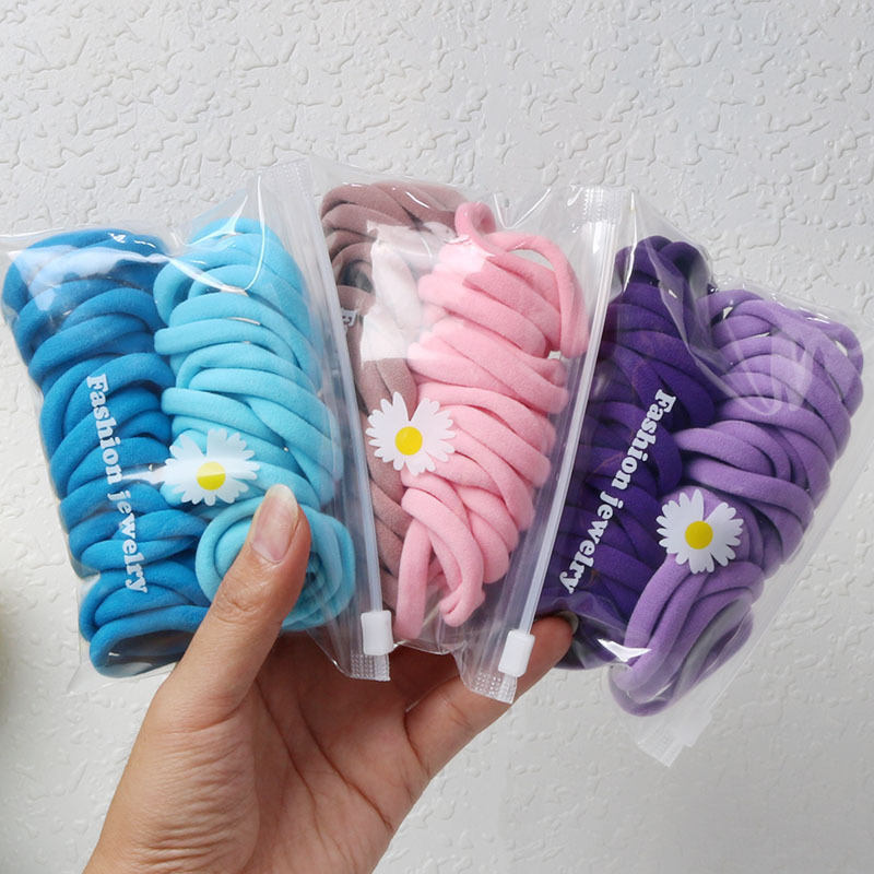 Niños accesorios para el cabello niñas sin costura cabello de alta elasticidad no daña cabello anillo de cabello banda de goma cubierta de cabello