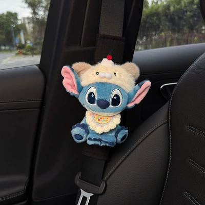 Sürətlər qutusu və əl tormozu başlıqları — Belt Shoulder Cover Car Safety - little-milk-dog-hood-cute-pocket-sitting-stitch-black-shoulder-pads