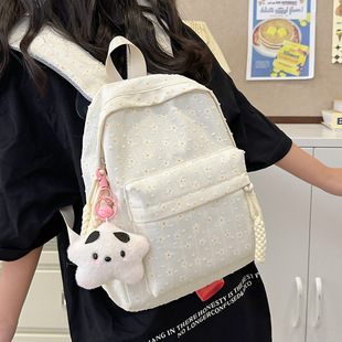 Middle School Student Schoolbag Wholesale Korean Version New Style Small Fresh Casual Fashion Girl Backpack Daisy Petal Backpack