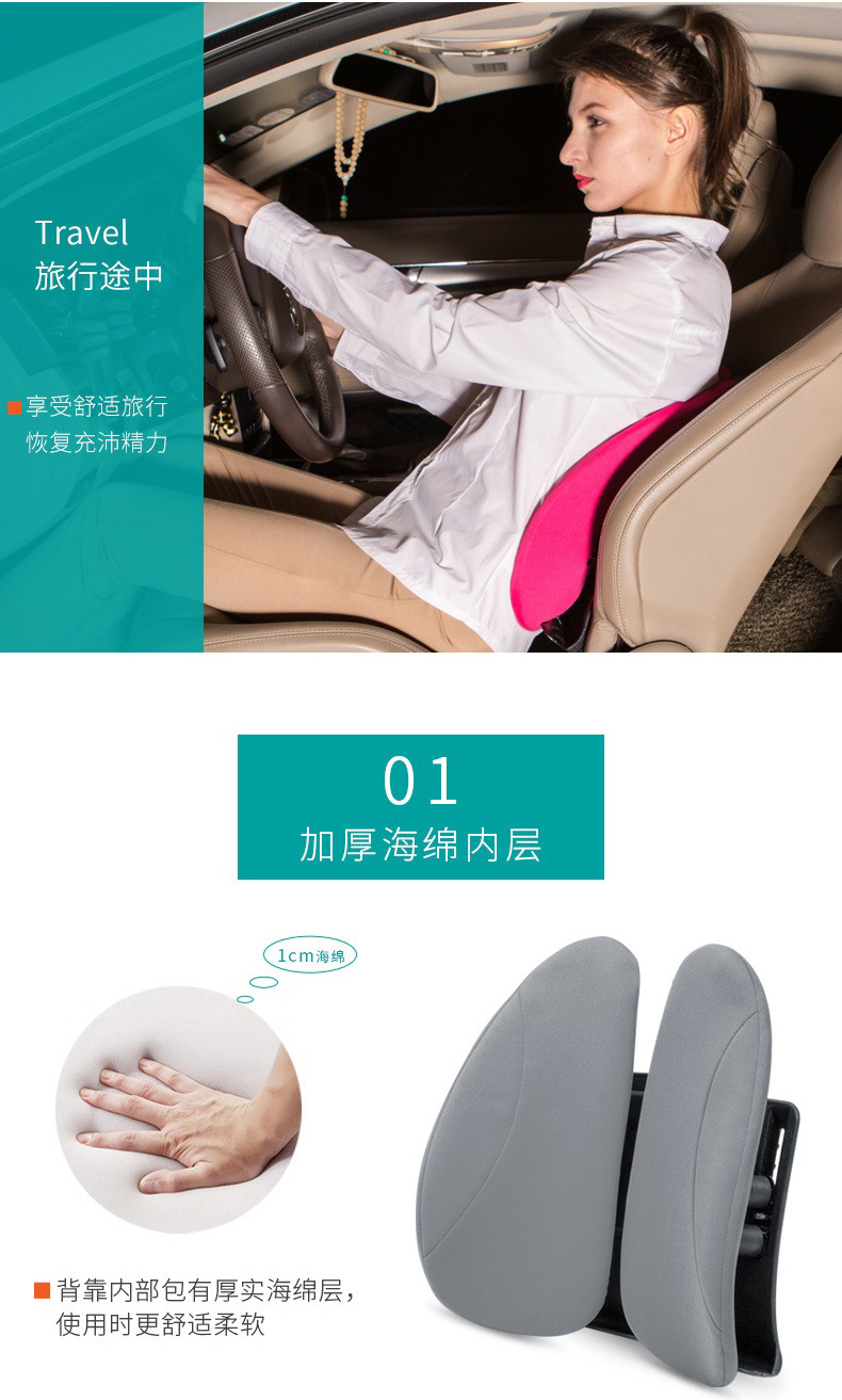 Ergonomic Lumbar Support Cushion for Office Long Sitting, Breathable Waist Support Back Cushion, Driving Lumbar Cushion