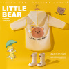 Children's raincoat suitable for men and women, waterproof trench coat for elementary school students for early age, with little bears