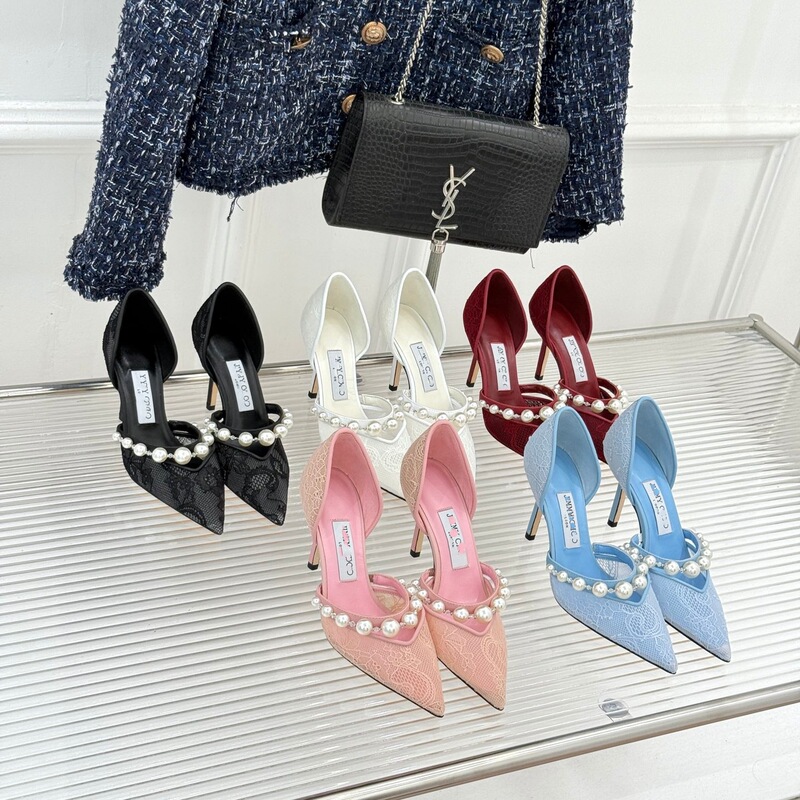 New Cross-Border Model Ji*My French-Style Pearl Stiletto Sandals, Versatile and Elegant Hollow-Out Shoes for Ols