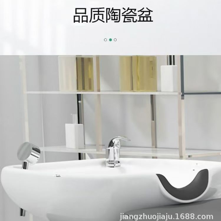 Red en línea lavabo de cerámica lavabo de cabello salón de pelo sillón lavabo de cabello cama de lavado de agua lavabo de cabello barbería cama de lavabo de cabello cómodo image 4