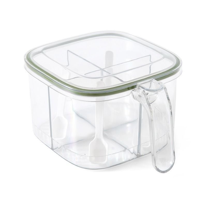 キッチン調味料箱四格一体家庭用調味料缶セット定量制御塩缶多格調味料収納箱瓶|undefined