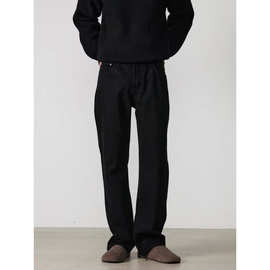 2025春秋otcut黑色弯刀微喇牛仔裤男vibe美式修身直筒裤子