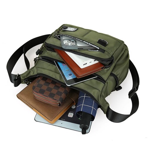 Men's New Large Capacity Shoulder Crossbody Bag Multilayer Business Commute Backpack for Street Business Money Purse Lightweight