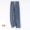 Summer silk denim thin trousers for leisure, drawstring, plus size