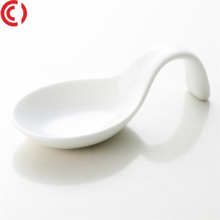 6 Pack High Temperature Ceramic Curved Fish Tail Sauce Dish Snack Dish Buffet Sushi Spoon Restaurant Multiple Use