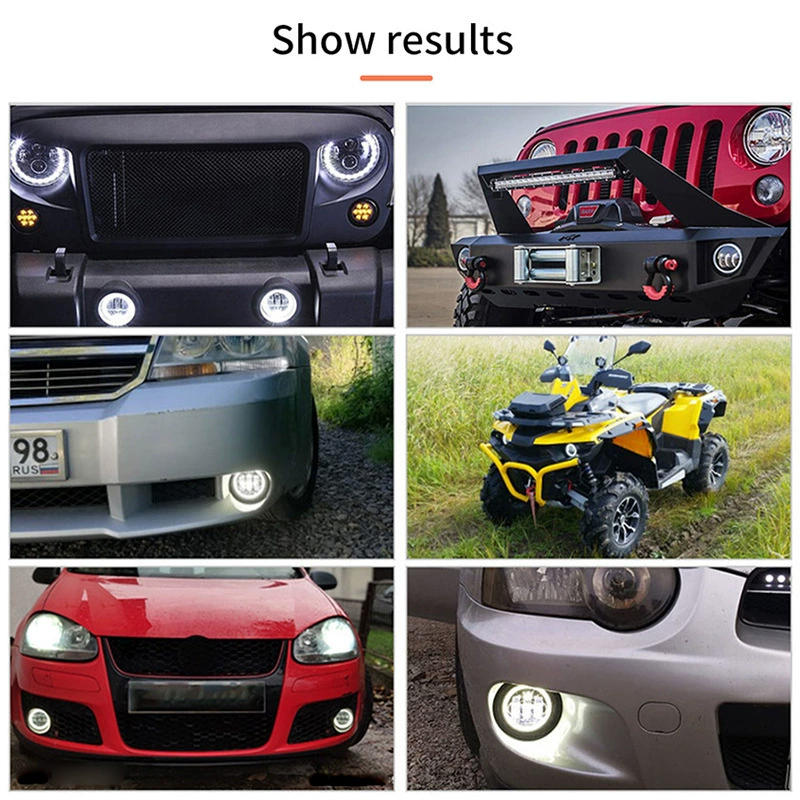 Светодиодный противотуманный свет 4 дюйма для Jeep Wrangler (2007–2018), 30W 12V, чёрный/серебро