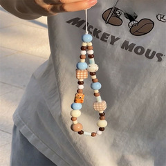 卡通方塊小狗手機鏈條掛飾可愛ccd掛繩手腕式掛件相機防丟繩