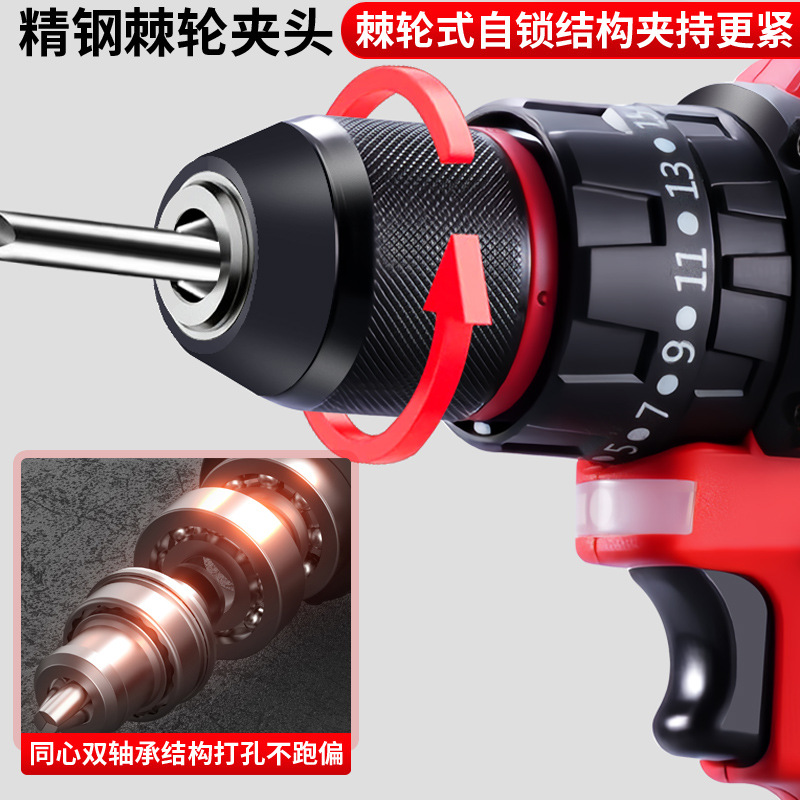 21V transfronterizo torsión sin escobillas taladro de carga de litio destornillador eléctrico pequeño cañón de acero