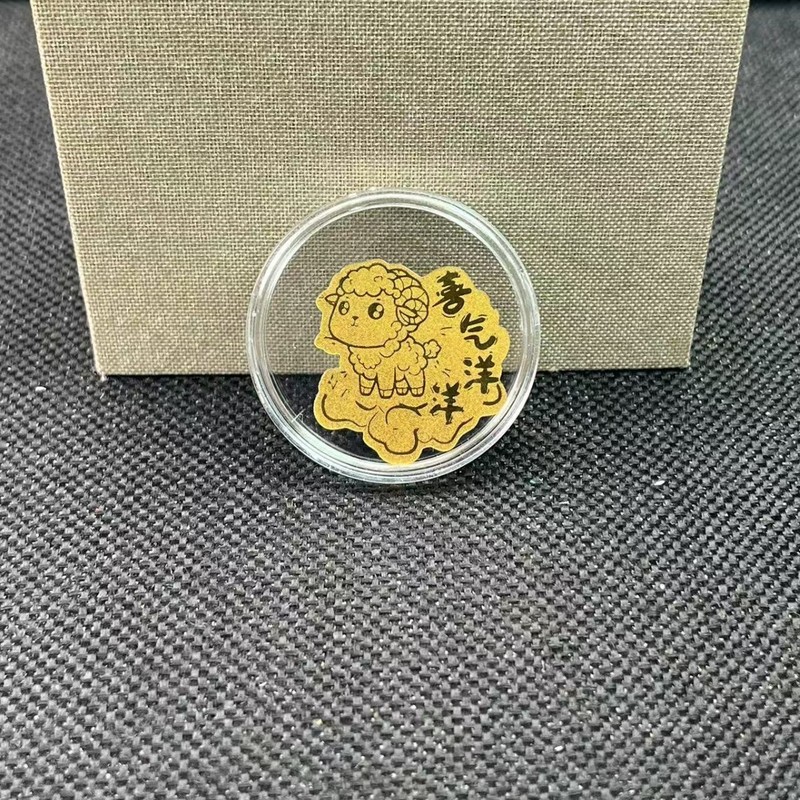 含金足金2mg十二生肖手机贴创意挂饰爆款卡通批发手机贴扣lbubukt|undefined