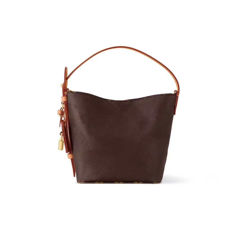 Bolso de Hombro Tipo Cubo para Mujer de Cuero de Vaca