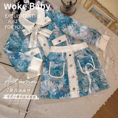 Popular girl's 2023 new set stylish children's small fragrance autumn and spring coat