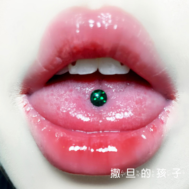 Smooth Comfort Non-Grinding Tongue Nail Flash Drill Internal Thread Titanium Steel Small Beads Tongue Nail Tongue Ring Puncture Tongue Nail New Product detail image 12