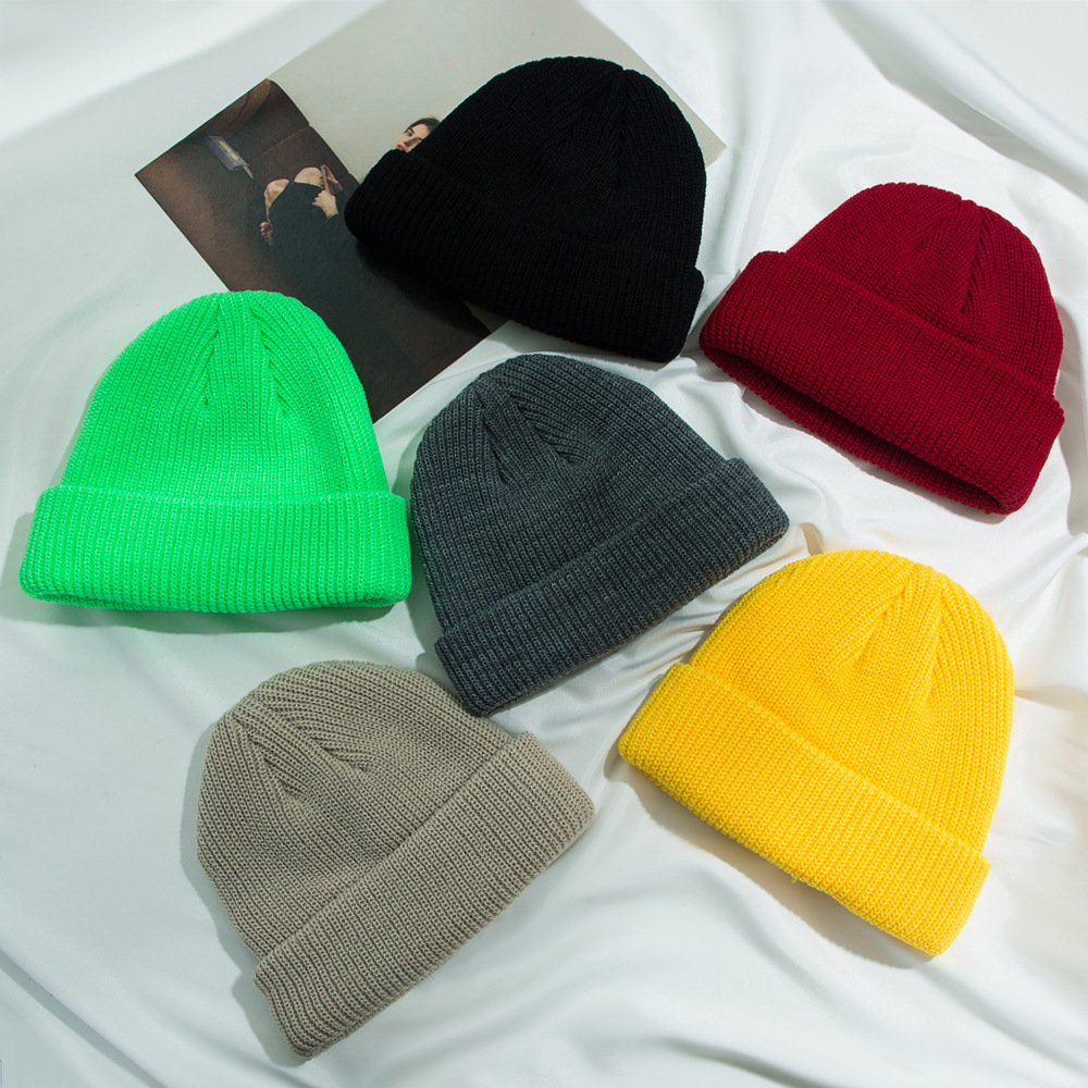 Exclusif Pour Croix-frontière Spot Marchandises Solide Couleur Tricoté De Chapeau Femmes Automne Et D'hiver Au Chaud Tout-correspondant Calotte Coréenne Style Beanie Chapeau Bonnet De Laine Hommes De Mode display picture 14