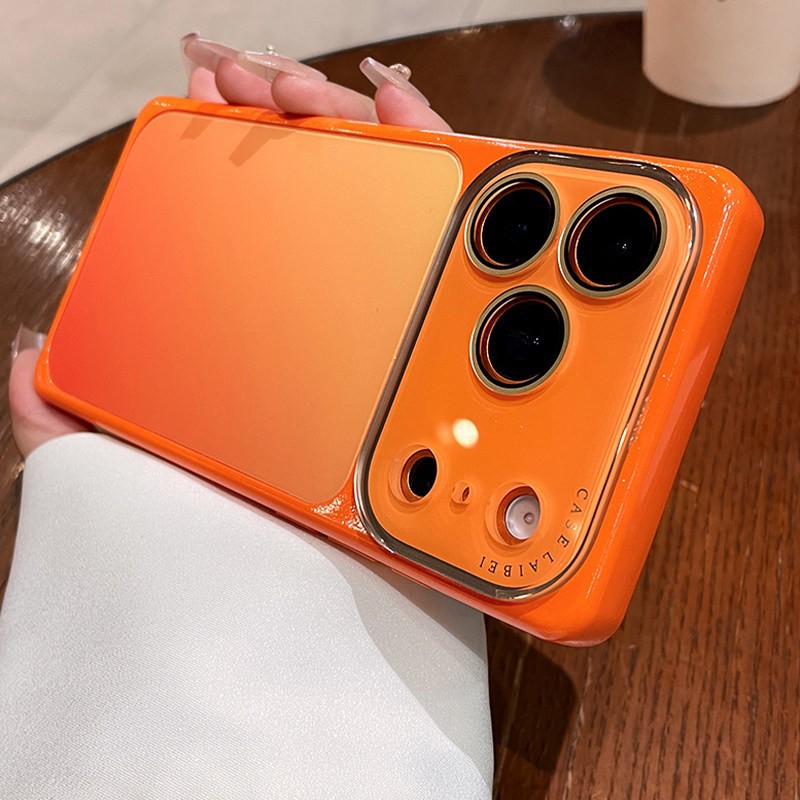 Película de lente de cristal gradiente de cáscara cuadrada para iPhone17promax teléfono móvil Apple 16AI cubierta de teclas