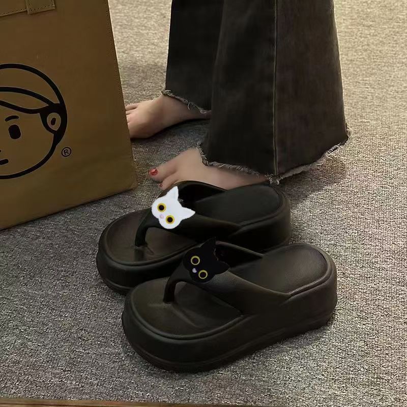 검은색/흰색 고양이, 검정색 4cm 두께 밑창