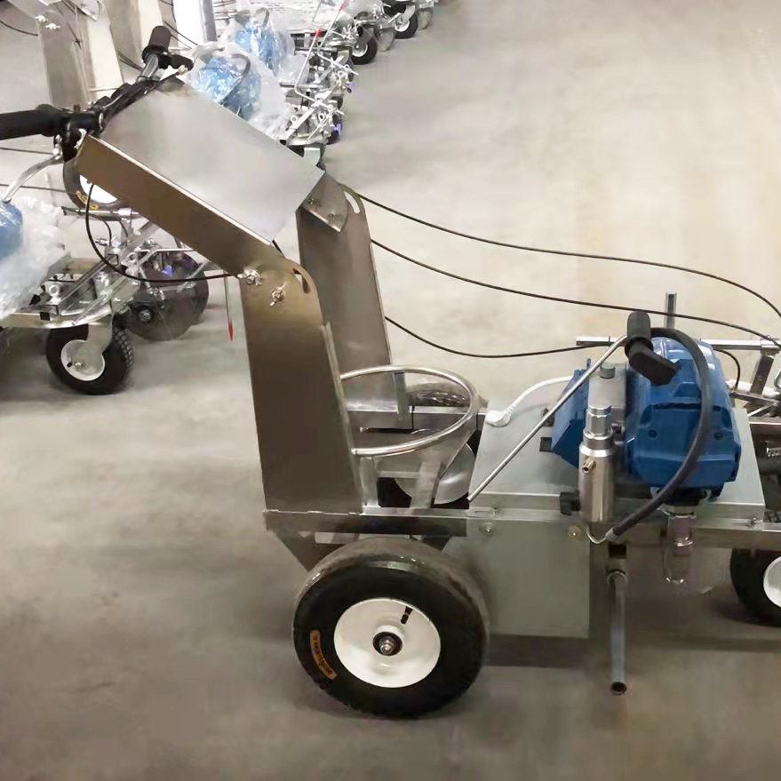 无毛边电动冷喷划线机 塑胶跑道手推标线机 环氧地坪挡板画线机