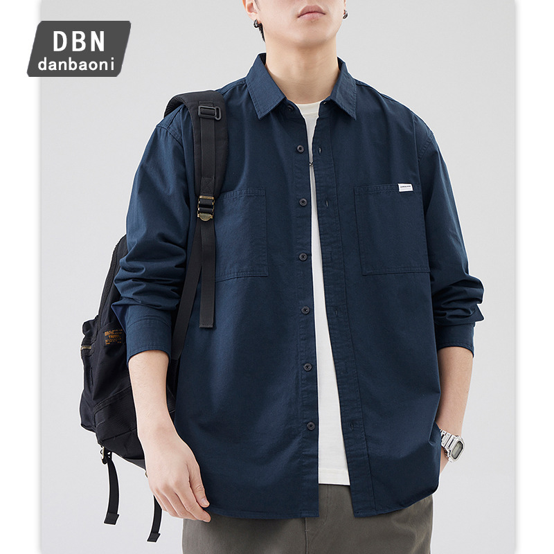 Danborne | Japanese Simple Long-Sleeved American Retro Spring New Workwear Casual Shirt Jacket for Men