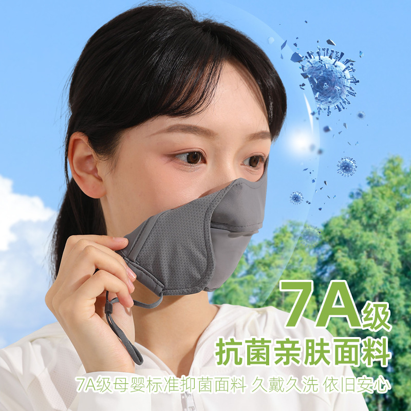 防晒口罩女夏季新款立体透气防紫外线户外遮阳护眼角冰丝防晒面罩|undefined