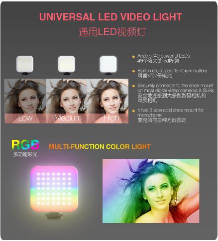 Luz de relleno de cámara portátil pequeña, teléfono móvil, fotografía de selfies, luz en vivo, tienda de exploración de alimentos, luz de bolsillo al aire libre, luz de disparo exterior