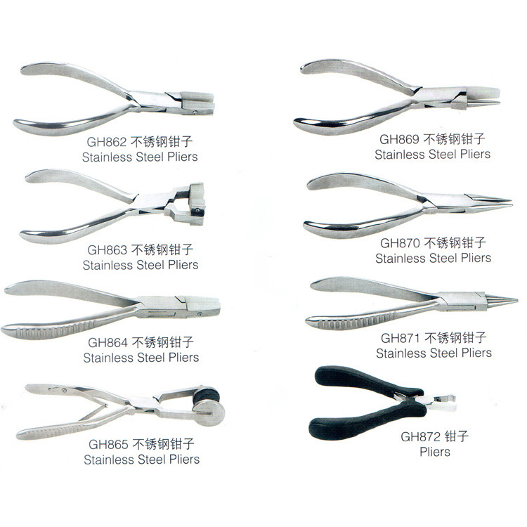 不锈钢钳子尼龙钳子平嘴钳扁嘴钳硬塑料平嘴合金钢钳首饰打金工具