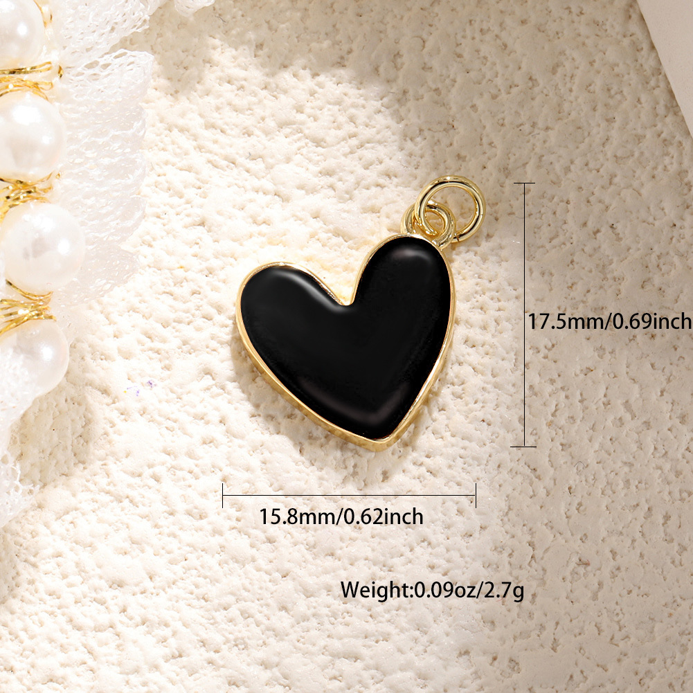 1 Pieza 20x21mm Cobre Perla Circón Forma De Corazón Colgante display picture 2