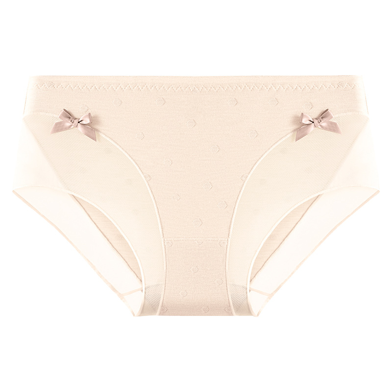 Lazo de lunares de niña japonesa ~ 10A seda de morera antibacteriana entrepierna encaje puro deseo ropa interior transpirable de alta elasticidad mujer