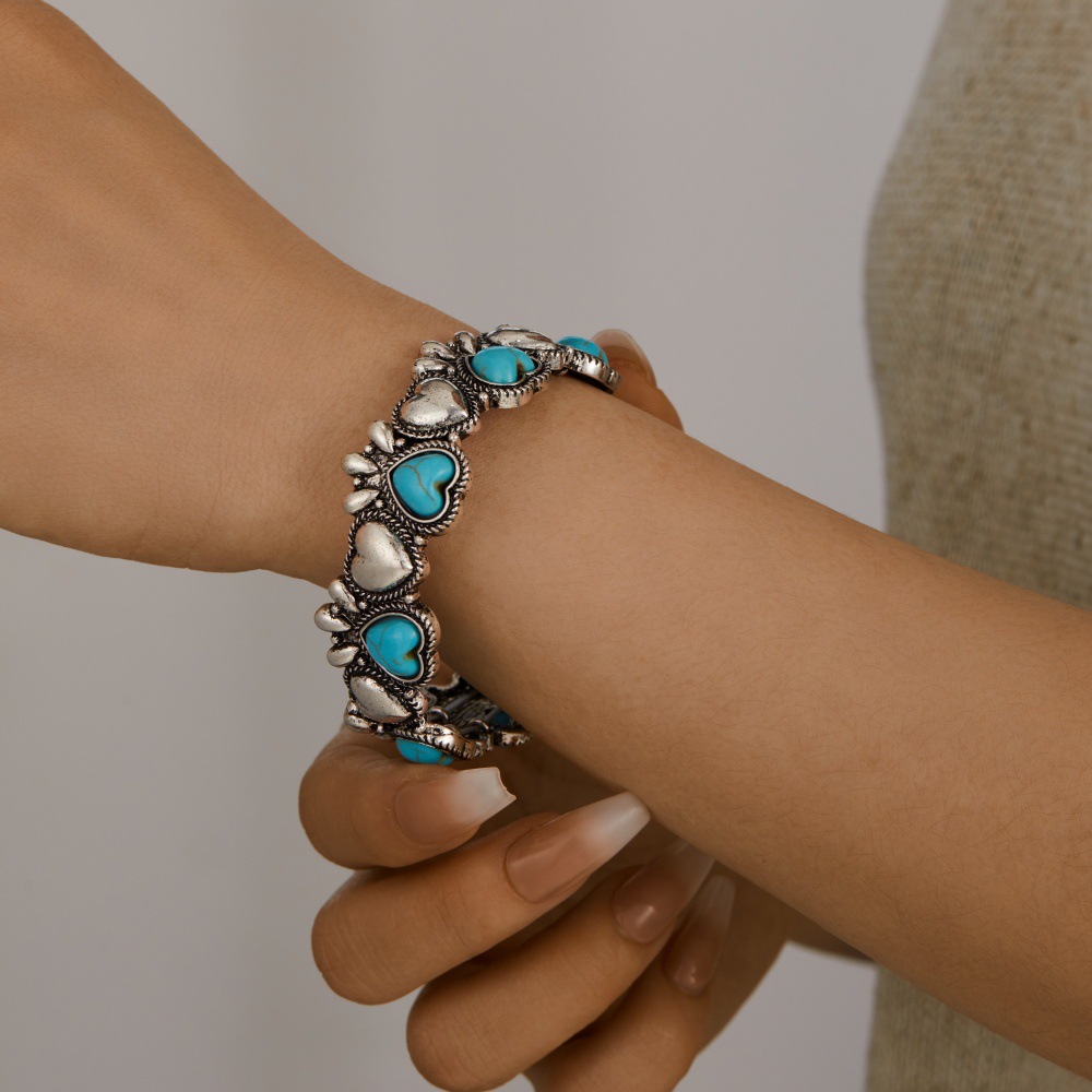 ethnic retro turquoise summer bracelet natural stone