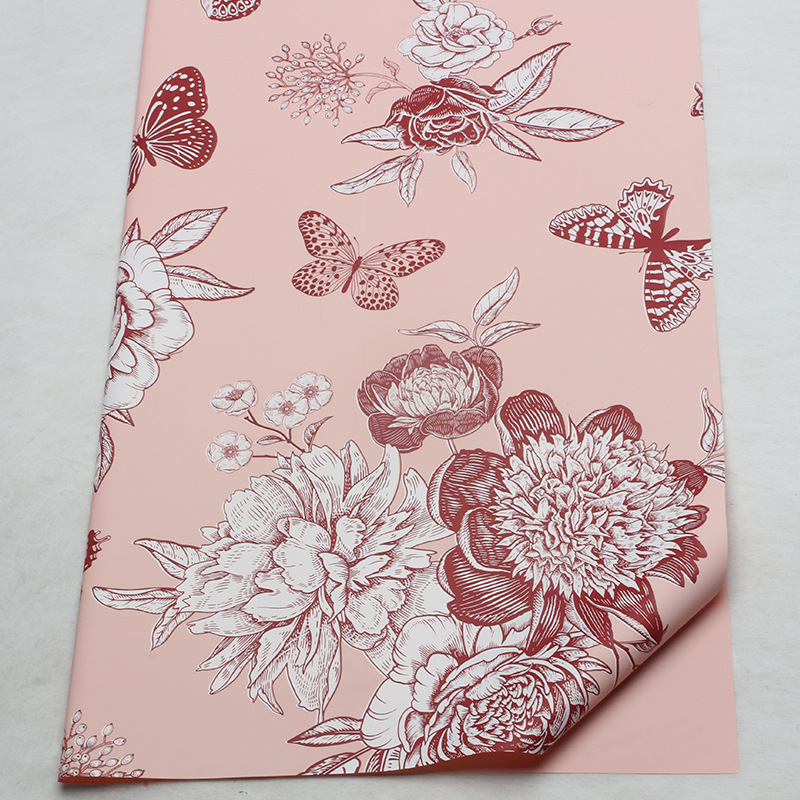 Flores de mariposa de flores de papel de embalaje de flores de oro de papel de embalaje de canasta abierta de papel de embalaje de película impermeable de flores materiales de ramo de flores