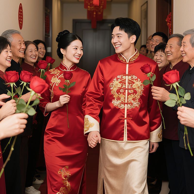 结婚礼拍照道具仿真玫瑰花束新郎接亲一路生花新娘晨袍订婚手捧花|undefined
