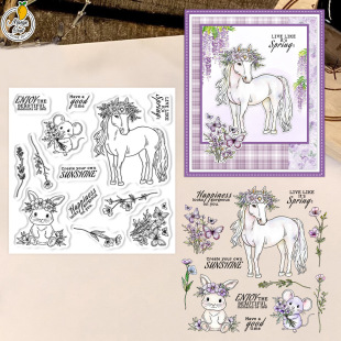 Original design new white horse corolla transparent silicone seal cutting die hand account sticker material diy