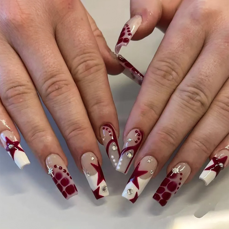 Ballet nail nail nail nail piece European and American wear nail nail sticker nail piece flash Diamond Star nail piece fake nail piece wholesale Ballet nail nail nail nail piece European and American wear nail nail sticker nail piece flash Diamond Star nail piece fake nail piece wholesale