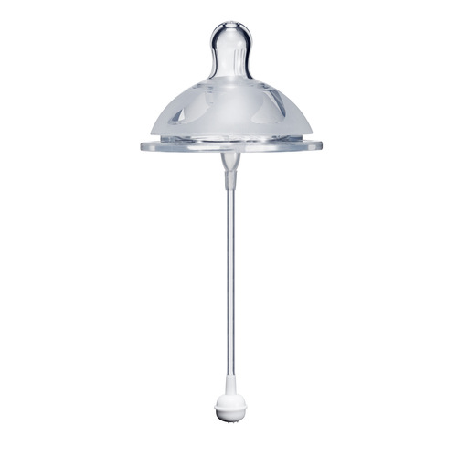 New-style baby silicone feeding nipple, wide-mouth matte finish, 6cm diameter—designed to mimic the natural feel of breastfeeding for that perfect first sip.