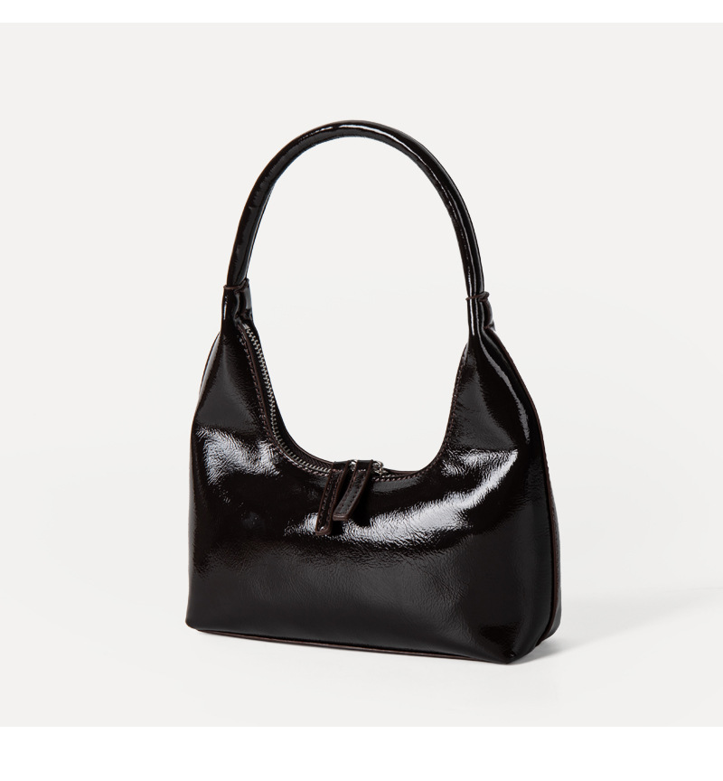 Korean niche design glossy high-end texture single shoulder underarm bag, summer fashion simple casual hand-held_voghion.com