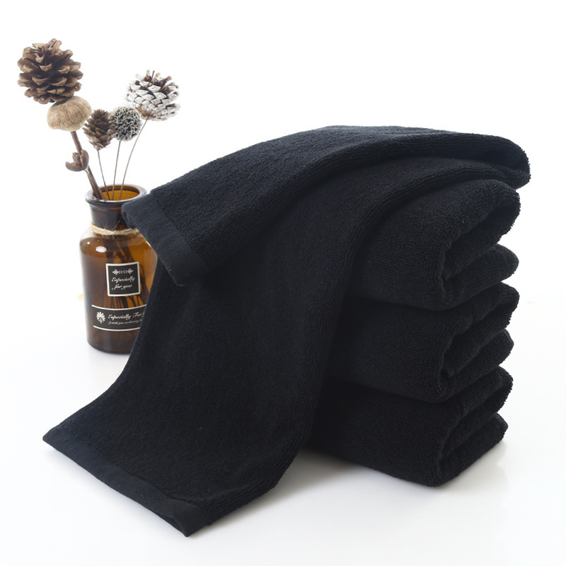 Microfiber black towel thickened absorbent quick-drying beauty salon dry hair gym hotel cross-border car wash towel